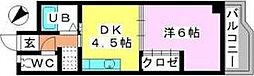 カーサ・コモーダ 1DKの間取図画像