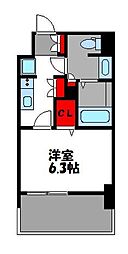 エンクレスト香椎 1Kの間取図画像