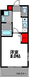 アヴァンセ千早 1Kの間取図画像