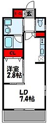 グランフォーレラグゼ箱崎 1LDKの間取図画像