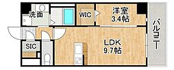 ラルヴェール和白駅前 1LDKの間取図画像
