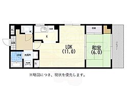 ハーモニーA 1LDKの間取図画像