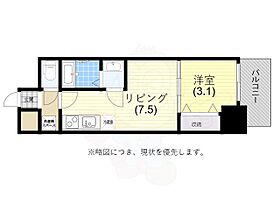 アドバンス神戸レイソレ  ｜ 兵庫県神戸市兵庫区浜崎通（賃貸マンション1DK・6階・28.06㎡） その2