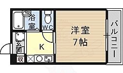 ヴィレッジコーナー 1Kの間取図画像