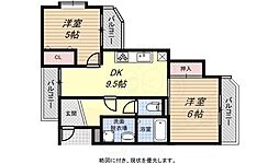 マックコート 2DKの間取図画像