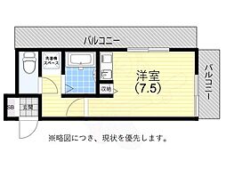 ベルズコート上沢 ワンルームの間取図画像
