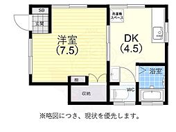 ミントハイツ2 1DKの間取図画像