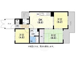 ヴェルドール上池田 3LDKの間取図画像