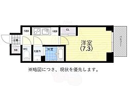 GENOVIA神戸湊川公園 1Kの間取図画像