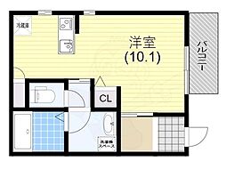 グランメール月見山 3階ワンルームの間取り