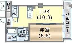 プリオーレリベルタ 1LDKの間取図画像