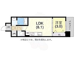 セレニテ神戸ミラクノール 1LDKの間取図画像