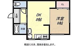 ビーコート丸山 1DKの間取図画像
