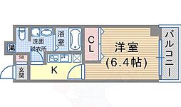 マリス神戸 1Kの間取図画像