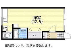 眞砂苑 ワンルームの間取図画像