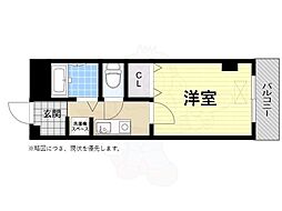 ルミエール霞ケ丘 1Kの間取図画像