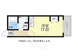テンボス丸山2 1Kの間取図画像