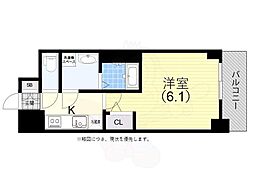 エスリード神戸兵庫駅ミッドポート 1Kの間取図画像