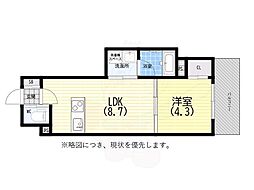AXIA CITY 神戸松原 1LDKの間取図画像
