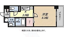 リアライズ神戸長田 1Kの間取図画像