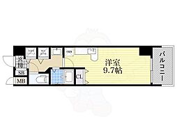 カスタリア三宮 ワンルームの間取図画像