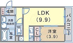 フロレスタ 1LDKの間取図画像