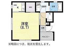 グランメール上沢通 1Kの間取図画像