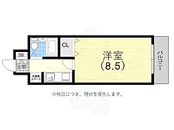 ル・パレ神戸東館 1Kの間取図画像