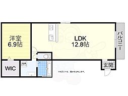 リヴェール 1LDKの間取図画像