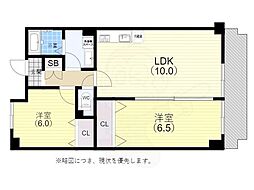 ミリオンベル神戸 2LDKの間取図画像