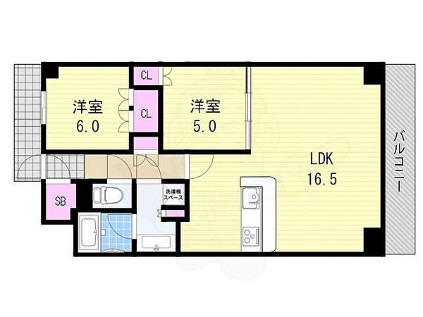 大阪府大阪市北区同心２丁目(賃貸マンション2LDK・4階・61.30㎡)の写真 その2