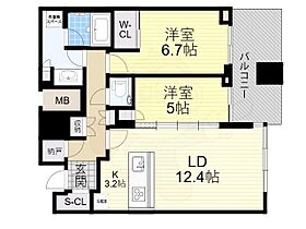 大阪府大阪市北区曾根崎２丁目（賃貸マンション2LDK・19階・65.56㎡） その2