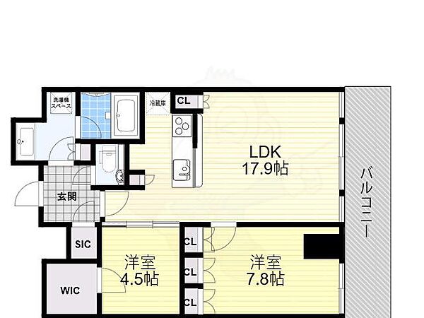 大阪府大阪市北区堂島２丁目(賃貸マンション2LDK・14階・69.91㎡)の写真 その2