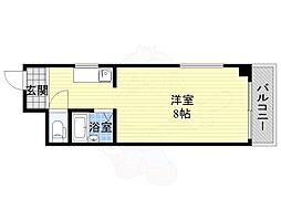 サンウィングス南森町 ワンルームの間取図画像