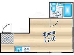 大宝谷六ロイヤルハイツ ワンルームの間取図画像