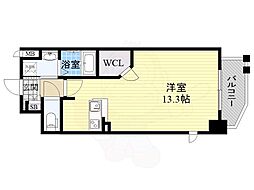 ラドゥセール梅田West ワンルームの間取図画像