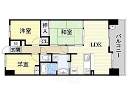 レジディア都島1 3LDKの間取図画像