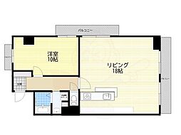 梅田シティビラアクト3 1LDKの間取図画像