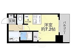 プレサンス天神橋ディオレ ワンルームの間取図画像