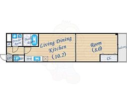 アルビオン西梅田 1LDKの間取図画像