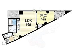 クレセントコート 1LDKの間取図画像