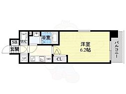 エスリード南森町 1Kの間取図画像