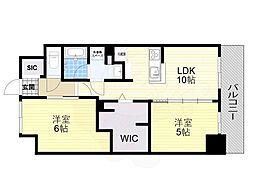 アーバネックス南森町WEST 2LDKの間取図画像