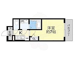 エスリード京橋グランテラス 1Kの間取図画像