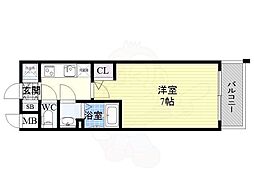 エスリード京橋ウエスト 1Kの間取図画像