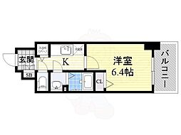 エスリード京橋 1Kの間取図画像