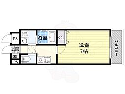 サンロイヤル都島 1Kの間取図画像