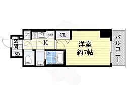 ファーストステージウメダWEST 1Kの間取図画像