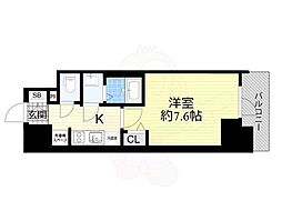 プレサンス北浜レガーロ 1Kの間取図画像
