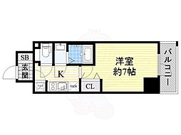ファーストステージウメダWEST 1Kの間取図画像